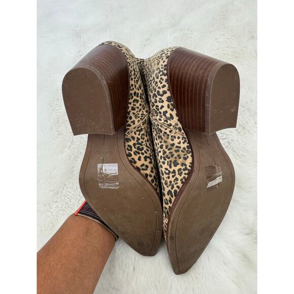 Dolce Vita Leopard Print Ankle Booties – Women’s 8 Block Heel - Picture 7 of 12